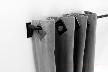 Tringle à rideaux Coudée simple 12 sur-mesure en fer forgé - rideaux