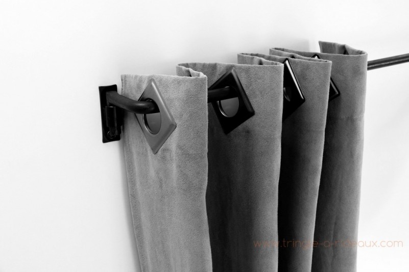 Tringle à rideaux Coudée simple 12 sur-mesure en fer forgé - rideaux