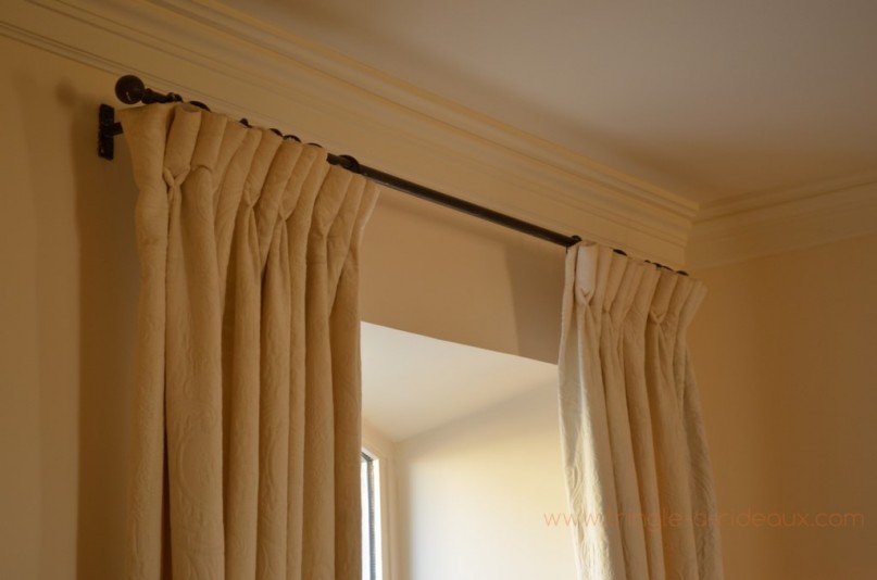 Tringle à rideaux Droite simple 16 sur-mesure en fer forgé boule noircie - rideaux