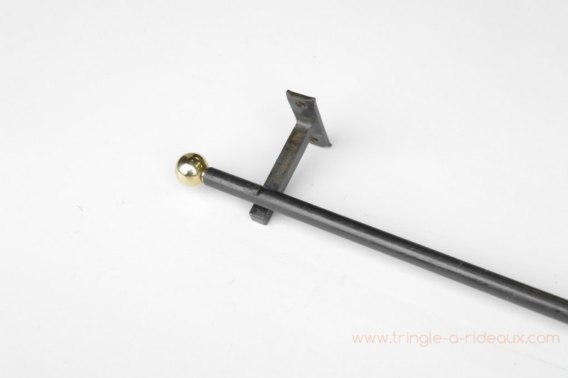 Tringle à rideaux Droite simple 21 sur-mesure en fer forgé boule dorée - détail