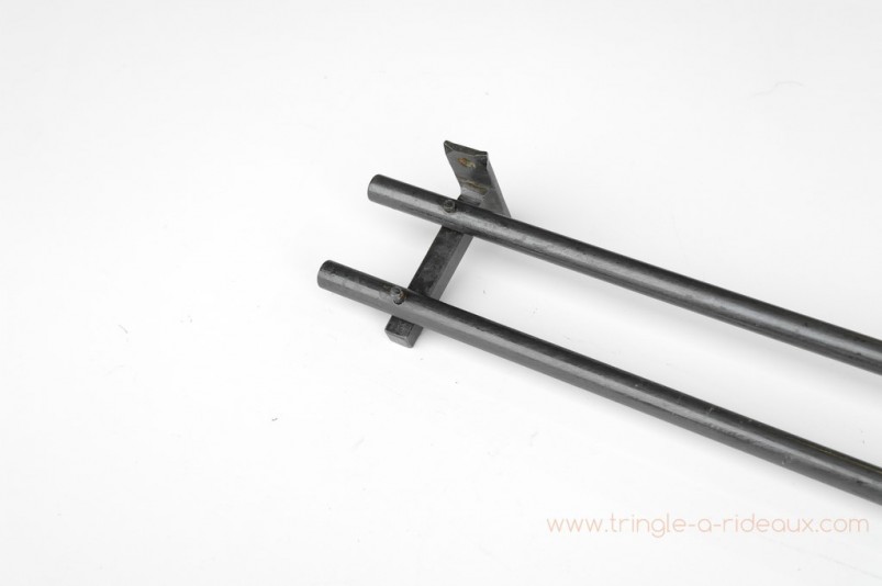 Tringle à rideaux Droite double 16 sur-mesure en fer forgé sans embout - détail