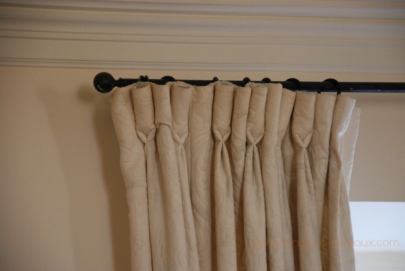 Tringle à rideaux Droite naissance simple 21 sur-mesure en fer forgé boule noircie - rideaux