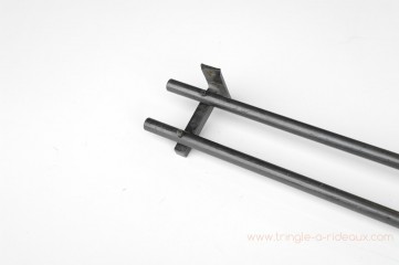 Tringle à rideaux Droite naissance double 16 sur-mesure en fer forgé sans embout - détail