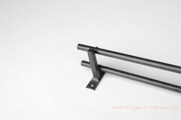Tringle à rideaux Droite naissance double 16 sur-mesure en fer forgé sans embout - détail