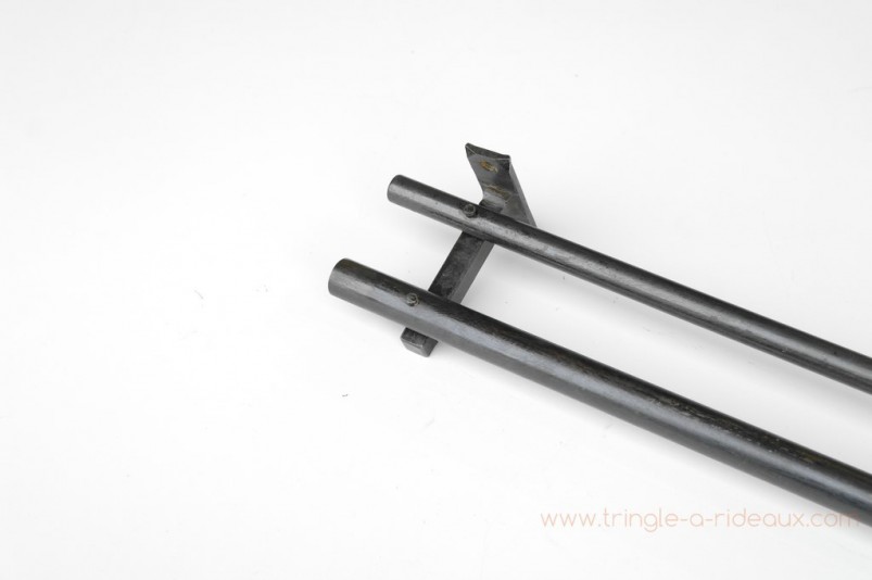 Tringle à rideaux Droite naissance double 21 sur-mesure en fer forgé sans embout - détail