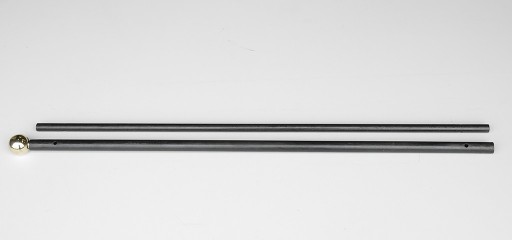 Tringle à rideaux Droite naissance double 21 sur-mesure en fer forgé boule dorée - produit