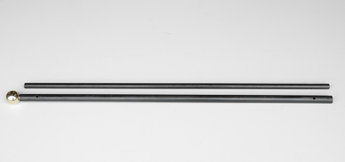 Tringle à rideaux Droite naissance double 21 sur-mesure en fer forgé boule dorée - produit