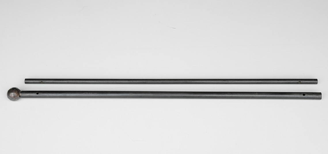 Tringle à rideaux Droite naissance double 21 sur-mesure en fer forgé boule noircie - produit