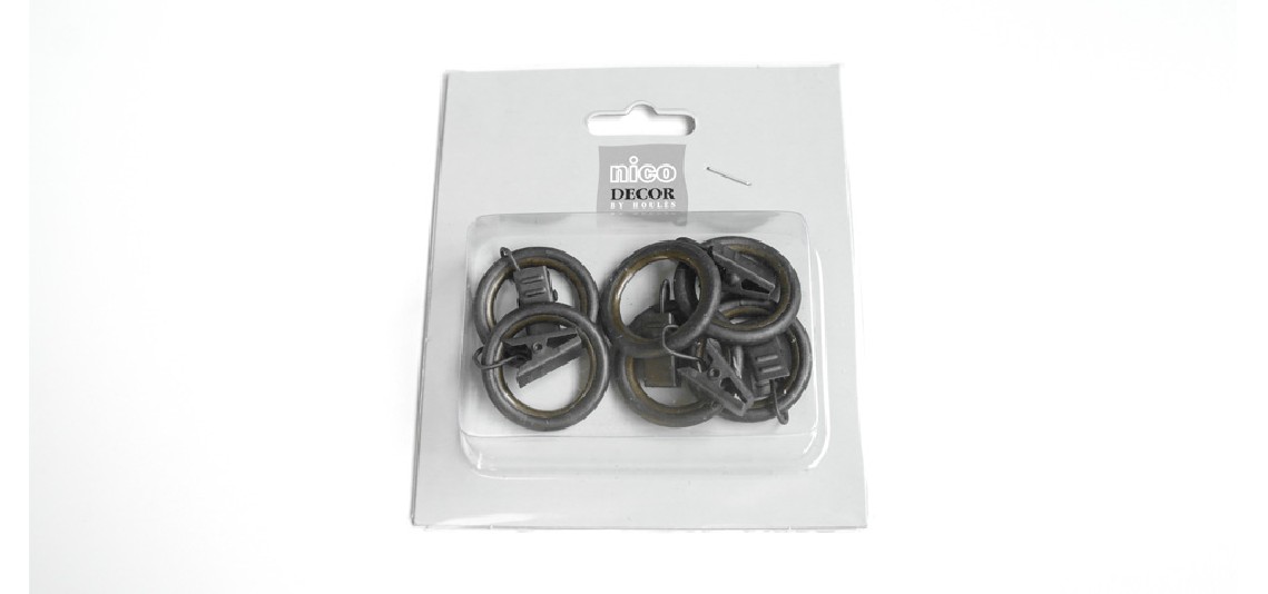 Anneau Houlès © pour tringle à rideaux - pince boite de 6