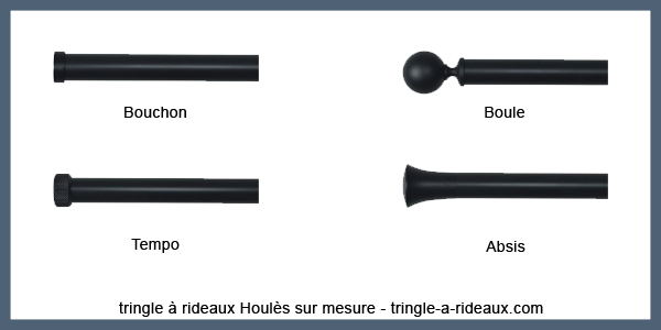 aide sur Embouts tringle à rideaux sur mesure Houles